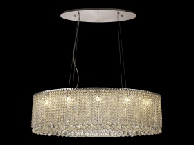 IL31734  Empire Crystal Oval Pendant Chandelier 10 Light (19kg) Polished Chrome